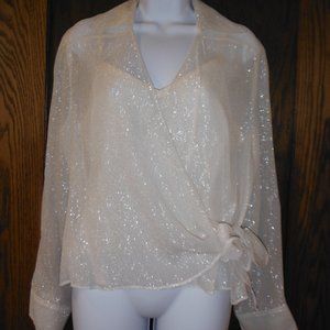 Doncaster Sheer Cream and silver Blouse with cami